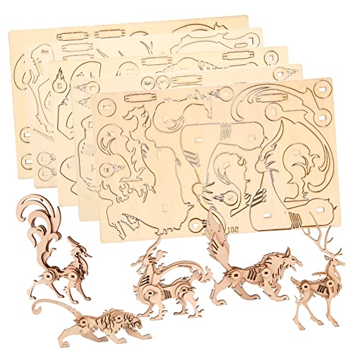 BESPORTBLE 5Stücke Teiliges Hölzernes Tierpuzzle DIY Interaktives Puzzle für Fördert Kreativität und Geduld für Jungen und Holzbausatz für Heim und Büroschmuck BESPORTBLE 5Stücke Teiliges Hölzernes Tierpuzzle DIY Interaktives Puzzle für Fördert Kreativität und Geduld für Jungen und Holzbausatz für Heim und Büroschmuck von BESPORTBLE