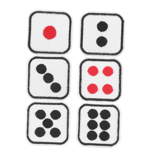 BESPORTBLE 6 Stück Bestickte Patches Zum Aufbügeln: Selbstklebende Applikationen Zur Reparatur Von Kleidung. Niedliche Würfel-applikationen Zum Aufnähen Für Rucksäcke, Hüte, Jacken, Hosen von BESPORTBLE