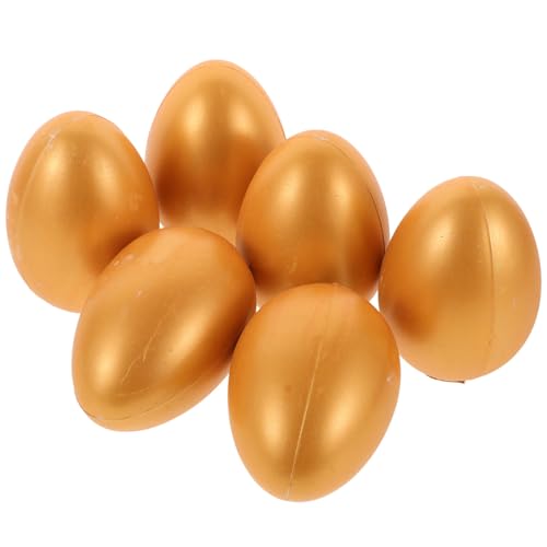 BESPORTBLE 6 Stück Goldene Ostereier Leere Eier für Festlichkeiten Hochzeiten und Partys Dekorativ und Vielseitig Einsetzbar von BESPORTBLE