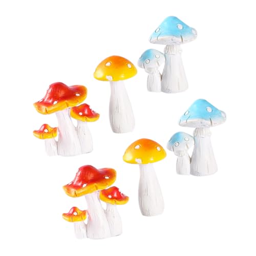 BESPORTBLE 6 Stück Miniatur Pilz Figuren aus Harz Bunte Deko für Bonsai Mikrolandschaften und Tischdekoration von BESPORTBLE