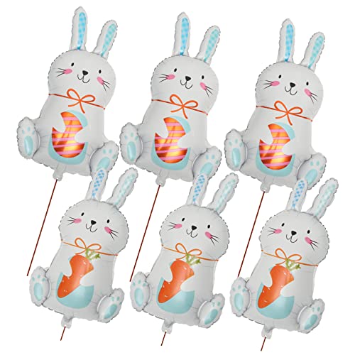 BESPORTBLE 6 Stück Ostern Folienballons Hase mit Ei und Karotte Deko für Ostern Kindergeburtstag Shower Partydekoration Lebendige Luftballons für Festliche Anlässe von BESPORTBLE