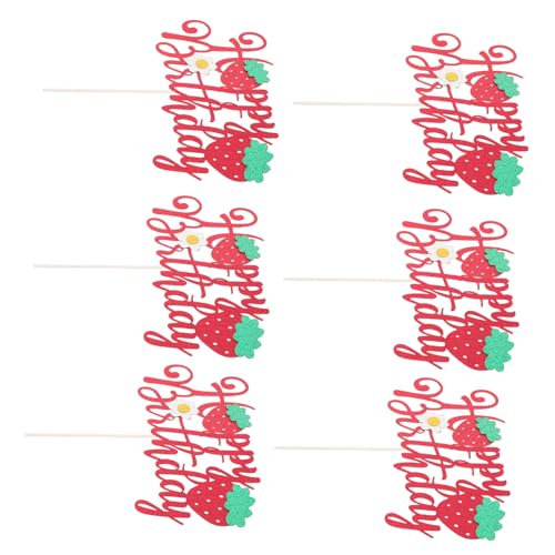 BESPORTBLE 6 Stück Teiliges Erdbeer Geburtstag Kuchen Topper mit Glitzer Obst-motto Party Dekoration für Mädchen Sommerliche Tortendeko Funkelnde Erdbeer Geburtstagsfeier Accessoires BESPORTBLE 6 Stück Teiliges Erdbeer Geburtstag Kuchen Topper mit Glitzer Obst-motto Party Dekoration für Mädchen Sommerliche Tortendeko Funkelnde Erdbeer Geburtstagsfeier Accessoires von BESPORTBLE