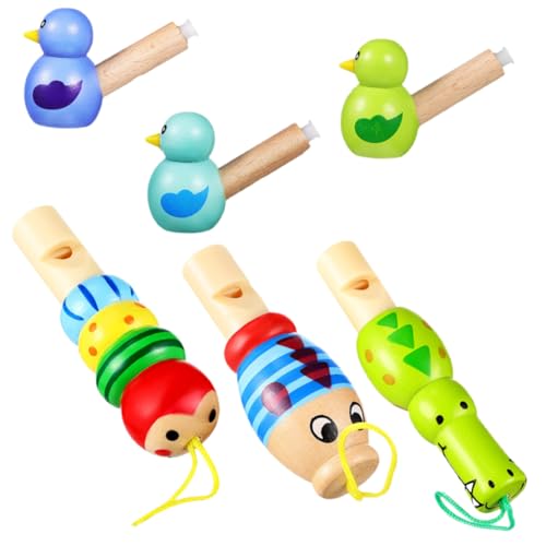 BESPORTBLE 6 Stück Teiliges Kinderpfeifen mit Niedlichen Tierformen aus Holz Leichte Musikspielzeuge für Jungen und Mädchen Lustige Partygeschenke Fördert Rhythmusgefühl und Musikalisches von BESPORTBLE