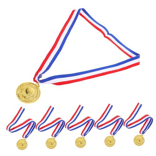 BESPORTBLE 6 Stück Teiliges Medaillen Gold mit Band Gravierbare Sport und Spiel Auszeichnungsmedaillen für Schülerwettbewerbe Detailreiche Metallpokale für Sportveranstaltungen und Ehrungen von BESPORTBLE