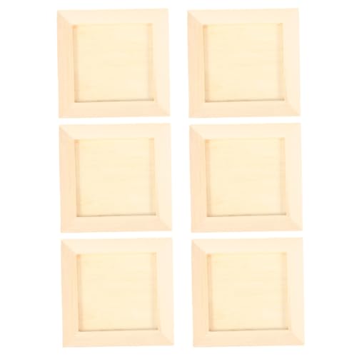 BESPORTBLE 6 Stück Unbemalte Holz Bilderrahmen für DIY Bastelrahmen Holz für Kreative Tonmalerei Fantasie von BESPORTBLE