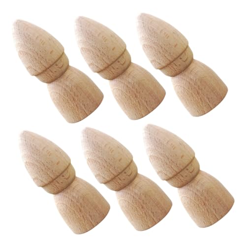 BESPORTBLE 6 Stück Unbemalte Holz Peg Dolls für Diy Bastelbedarf Unvollendete Holzfiguren für Kreative Dekoration und Sichere und Glatte Holzmännchen von BESPORTBLE