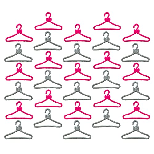 BESPORTBLE 60 Stück Mini Puppen Kleiderbügel Rosa Silber für Puppenhaus Kleidung Robuste und Glatte Hängemöglichkeiten für Puppenoutfits Perfektes Zubehör für Kreative Spielstunden von BESPORTBLE