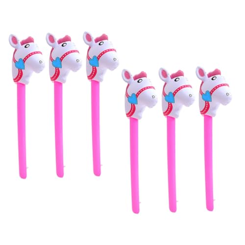 BESPORTBLE 6Stücke Aufblasbare Pferdekopf Sticks Party Jubelgeschenke Für Pferde Themenparty Dekorationen Cartoon Designs Für Kreative Spiele Und Bühnenaufführungen von BESPORTBLE