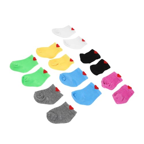 BESPORTBLE 7 Paare Puppensocken Amerikanische Puppe Kleidung Zubehör Bunte Socken Für Anziehen Rollenspiel Vielfalt von BESPORTBLE
