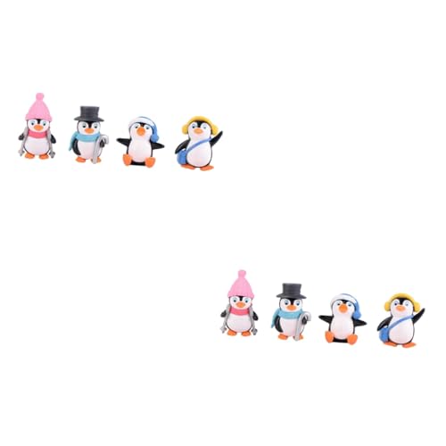 BESPORTBLE 8 Stk Pinguin-Spielzeug Kuchen Topper Babypartydekorationen für Jungen Telefon Ornament Weihnachtsdekorationen Mini-Pinguin Pinguin-Puppe draussen schmücken 4-teiliges Set Statue von BESPORTBLE