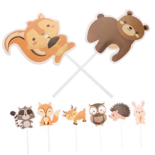 BESPORTBLE 8 Stück Dschungel Tier Kuchenaufleger Lebendige Cupcake Picks für Tier Motto Feierlichkeiten Dekoration für Kindergeburtstage und Partys von BESPORTBLE