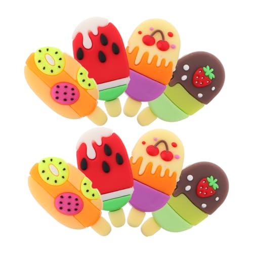BESPORTBLE 8 Stück Teiliges Bunte Eiscreme Radiergummis in Fruchtigen Popsicle Formen Niedliche Schulbedarf Radierer für Partygeschenke Belohnungen und Sommerliche Klassenzimmer Zubehör von BESPORTBLE