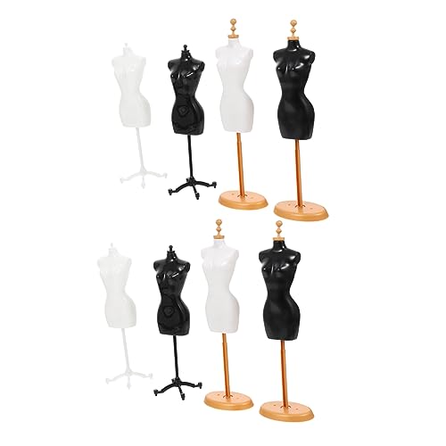BESPORTBLE 8 Stück Teiliges Puppen Mannequin Schwarz und Weiß Miniatur Puppenständer für Kleidung für Präsentation von Puppenmode und DIY Projekten von BESPORTBLE