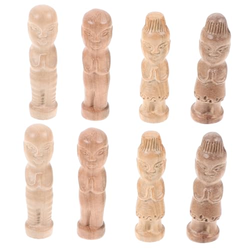 BESPORTBLE 8 Stück Teiliges Unbemalte Holzpuppen DIY Holzfiguren für Kreative Bastelprojekte für Stilvolle Deko für Zimmer von BESPORTBLE
