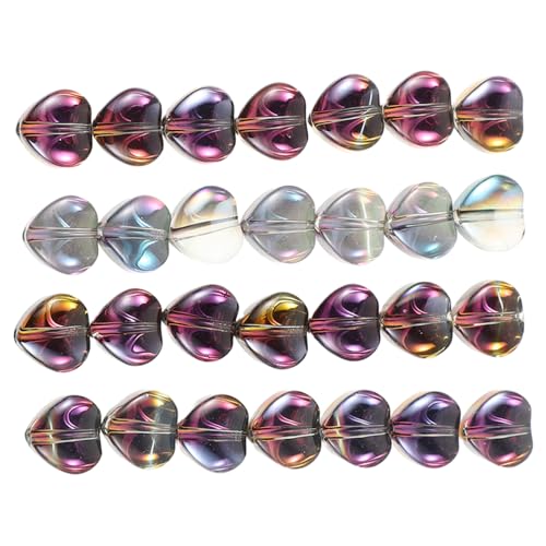 BESPORTBLE 80 Stück Herzform Glasperlen mit Farbverlauf Diy Schmuckzubehör für Armbänder und für Valentinstag und Kreative Bastelprojekte von BESPORTBLE