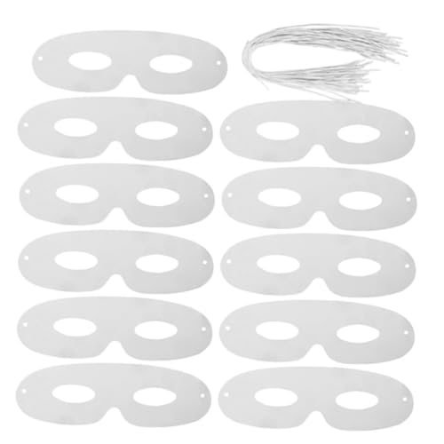 BESPORTBLE 80 Stück Teiliges Weiße Blanko Papiermasken zum Bemalen Diy Bastelmasken für Maskenball Cosplay und Handwerk Halbe Gesichtsmaske für Kreative Gestaltung und Persönliche Dekoration von BESPORTBLE
