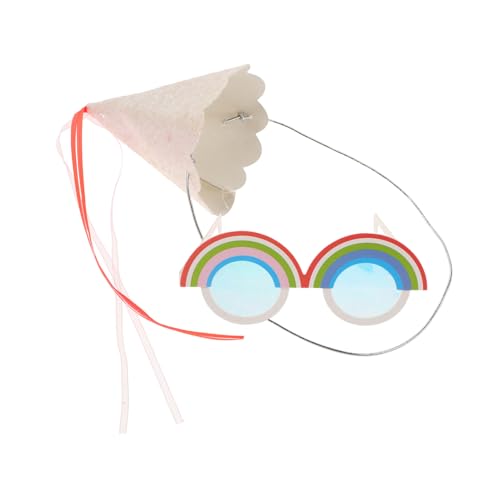 BESPORTBLE Bunte Partyhüte mit Papierkronen und Geburtstags Sonnenbrillen Koreanisches Design Fotorequisiten für Erwachsene Stilvolle Geburtstagsdekoration für Mädchen und Freunde von BESPORTBLE