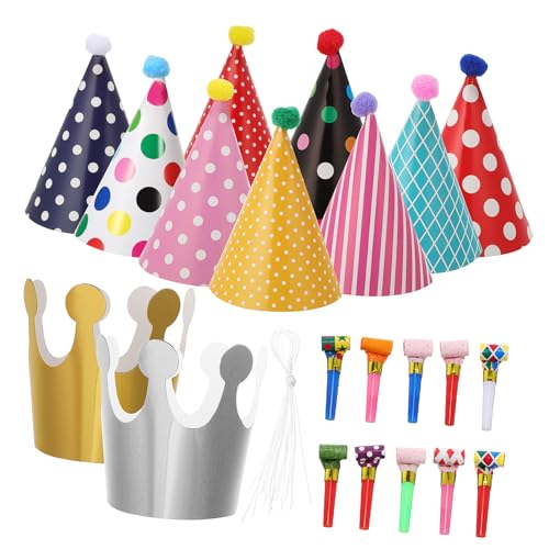 BESPORTBLE Buntes Party Deko Teilig mit Farbigen Papierkegelhüten Papierkronen und Lustigen Partybläsern Geburtstagsfeier Zubehör für Erwachsene als Party Bag Filler BESPORTBLE Buntes Party Deko Teilig mit Farbigen Papierkegelhüten Papierkronen und Lustigen Partybläsern Geburtstagsfeier Zubehör für Erwachsene als Party Bag Filler von BESPORTBLE