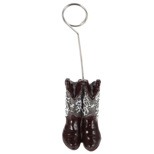 BESPORTBLE Cowboy Boot Bilderhalter Kreativer Clip für Nachrichten Platzkarten Fotos Handgefertigter Tischdekor für Hochzeiten Veranstaltungen Wiederverwendbarer Kartenclip Weinrot von BESPORTBLE