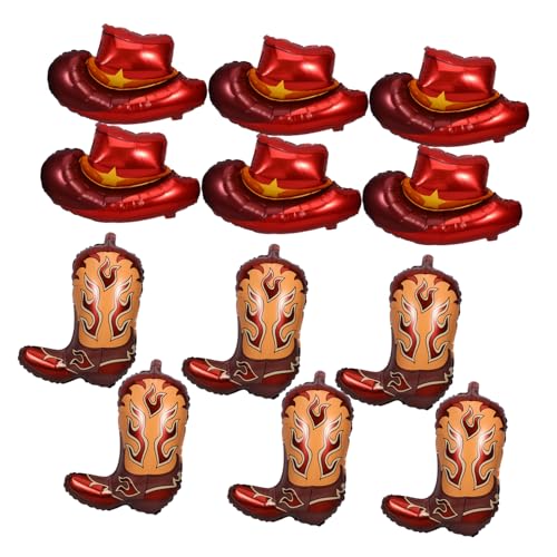 BESPORTBLE Cowboy Party Ballons Teiliges Aluminiumfolie Western Mottoparty Deko mit Realistischen Cowgirl und Stiefeln Langlebig Uv Beständig Einfach Aufzublasen für Indoor Outdoor Events von BESPORTBLE