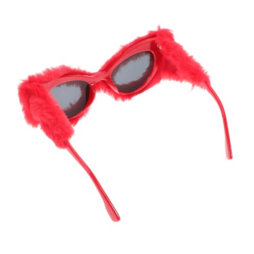 BESPORTBLE Damen- festival lustige party Gläser damen Trendy Blau Punk- Festival-Accessoires für Frauen Plüsch rot von BESPORTBLE