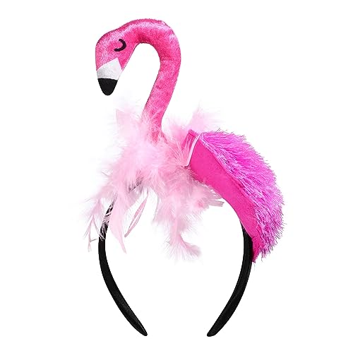 BESPORTBLE Flamingo-Stirnband Flamingo-Kopfschmuck Tiara Hawaii-Flamingo-Haarband Flamingo-Haarband Cosplay Fotografie Requisite Party-Kopfschmuck von BESPORTBLE