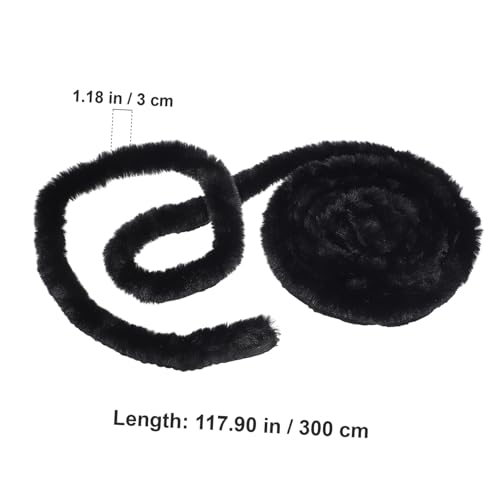 BESPORTBLE Fluffy Kunstfellband Schwarz DIY Zottelplüsch Bastelband für Kleidung Schuhe Weiches Plüschstoff DIY Kostüm Accessoire von BESPORTBLE