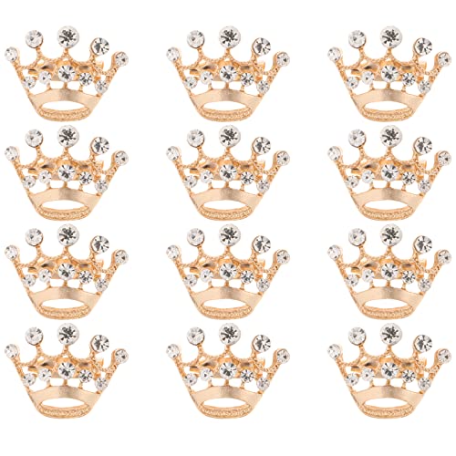 BESPORTBLE Goldene Kristallkrone für Damen, Legierung und Kristall, 2.8 x 2.0 x 1.2 cm, 49 g, Perfekt für Hochzeiten, Partys und Fotografie von BESPORTBLE