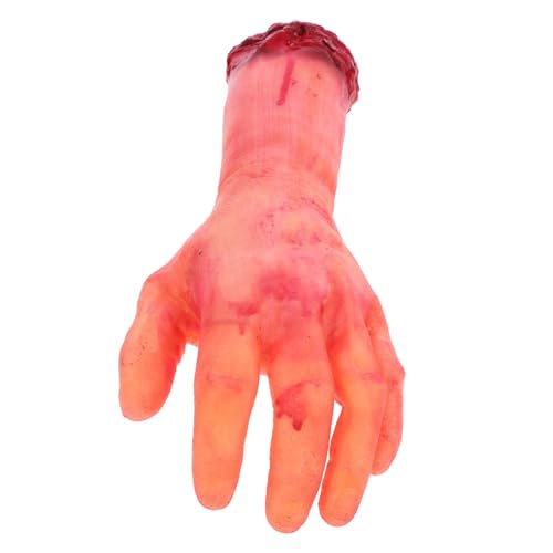 BESPORTBLE Halloween Dekoration Gefälschte Abgetrennte Hand Gruselige Spukhaus Deko Für Halloween Partys Blutige Gebrochene Hand Als Tischdekoration Realistische Horrordekoration von BESPORTBLE