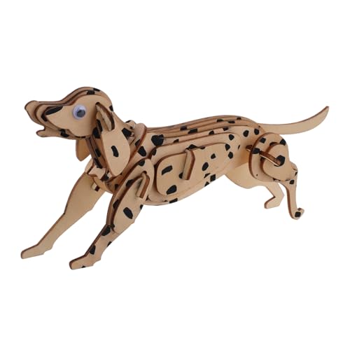 BESPORTBLE Holz Dalmatiner Puzzle DIY Hund Modell Kit Einzigartiges Tier Puzzle für Gehirntraining Dekorative Holzfigur für Zuhause und Familieninteraktion von BESPORTBLE