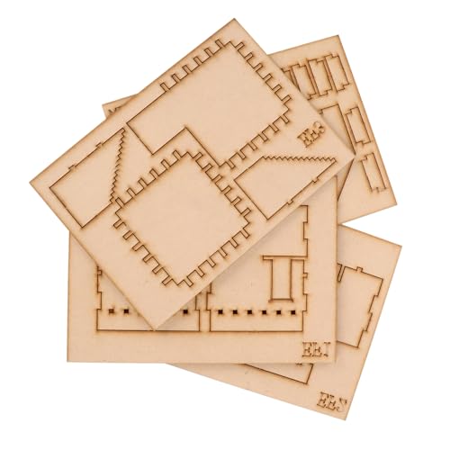BESPORTBLE Holzpuzzle Bausatz Mittelalterliches Zweistöckiges Haus DIY Modellbausatz für Holzbausatz Mittelmeer Architektur Dekoration von BESPORTBLE