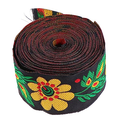 BESPORTBLE Jacquardband Floral Bestickt – Vintage Gewebtes Zierband Für DIY Nähen Und Basteln in Schwarz - Ideal Für Kreative Projekte Und Individuelle Dekorationen von BESPORTBLE
