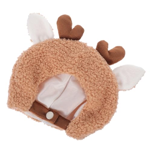 BESPORTBLE Kuscheliger Mini Plüsch Puppenhut Kleine DIY Cartoon Mütze Brauner Hirsch Puppenzubehör Geschenk und Basteldeko von BESPORTBLE
