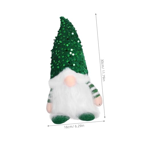 BESPORTBLE Leuchtender Weihnachtswichtel Plüschpuppe mit LED Licht Stilvolle Weihnachtsdekoration für Baum Zuhause Restaurant Festlicher Elfenzwerg aus Polyester und PP Baumwolle Grün mit von BESPORTBLE