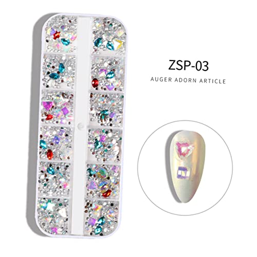 BESPORTBLE Nail Art Strasssteine Set Mit 3D Metall Nieten Und Trockenblumen Für Kreative Nageldesigns - 5-teiliges Dekorationskit Für Funkelnde Nail Art Und Valentinstag von BESPORTBLE