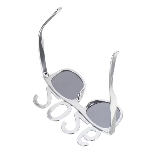 BESPORTBLE Partybrille Silberfarbene Kunststoffbrille mit Funkelnden Strasssteinen Leichte Robuste Neujahrs Sonnenbrille als Fotorequisite und Partyaccessoire für Feierlichkeiten von BESPORTBLE