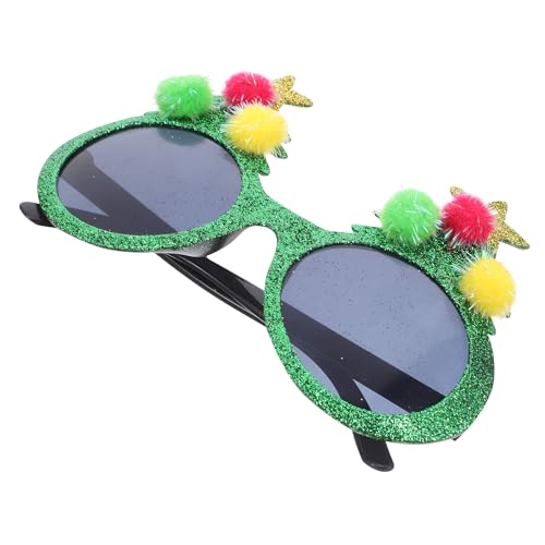 BESPORTBLE Partybrillen für die Feiertage: Weihnachtsbaumbrillen mit Glitzer und Pompons für Weihnachtspartys, Neujahrsfeiern und festliche Foto-Requisiten von BESPORTBLE