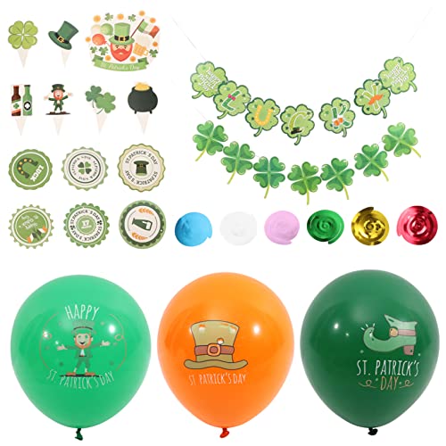 BESPORTBLE Patrick's Day Dekorationsset Kleeblatt Luftballons Papierbanner Kuchenstecker Partydeko für Drinnen und Draußen Kreative Patrick Accessoires Atmosphärisches BESPORTBLE Patrick's Day Dekorationsset Kleeblatt Luftballons Papierbanner Kuchenstecker Partydeko für Drinnen und Draußen Kreative Patrick Accessoires Atmosphärisches von BESPORTBLE