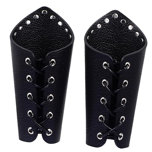 BESPORTBLE Pu-lederarmband Mit Schnürung Mittelalterlicher Ritter-handgelenkschutz Stabiles Krieger-Handgelenk Atmungsaktiv Und Komfortabel Reißfest Und Lichtecht Zubehör Für Cosplay Und von BESPORTBLE