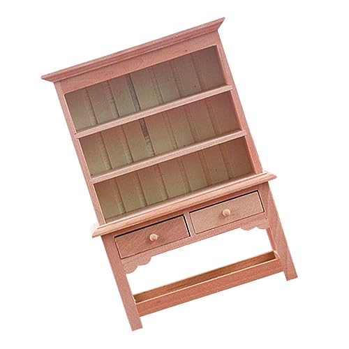 BESPORTBLE Puppenhaus Handgefertigtes Möbelmodell Mini Bücherregal Aus Holz Puppenhaus Möbel Unbehandelter Naturholz Look Miniaturwelten von BESPORTBLE