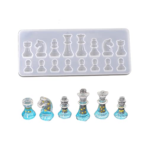 BESPORTBLE Schachfiguren Silikonform Für Epoxidharz – 3D Schachmuster Gussform Für Kreative Bastelprojekte Und DIY – Perfekt Für Kunsthandwerk Und Individuelle Dekorationen von BESPORTBLE