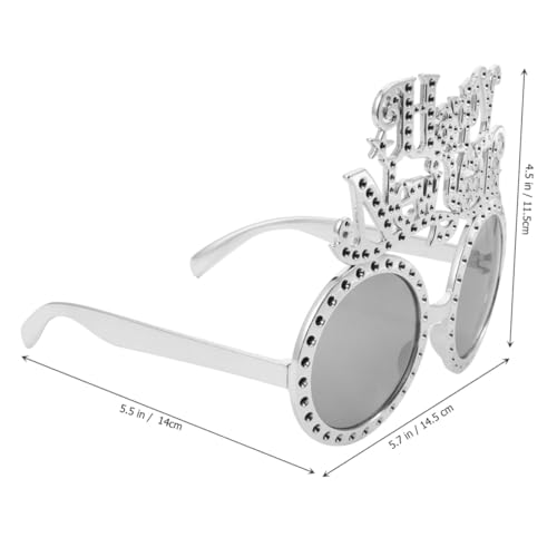 BESPORTBLE Silberne Happy Year Partybrille aus Langlebigem Material Ergonomisch und Komfortabel Kreative Neujahrsbrille als Stilvolles Partyaccessoire für Feierlichkeiten und Fotorequisiten BESPORTBLE Silberne Happy Year Partybrille aus Langlebigem Material Ergonomisch und Komfortabel Kreative Neujahrsbrille als Stilvolles Partyaccessoire für Feierlichkeiten und Fotorequisiten von BESPORTBLE
