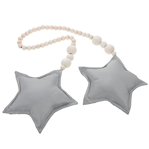 BESPORTBLE Sternförmiger Holzperlen Anhänger Für Babybetten Hängende Dekoration Für Kinderzimmer Nordic Style Beaded Pendant Für Spielzelte Und Betthimmel von BESPORTBLE