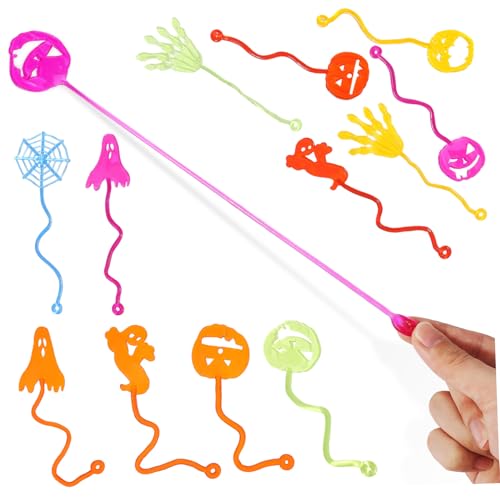 BESPORTBLE Teiliges Sticky Climber Halloween Party Mitgebsel Dehnbare Klebrige Hände in Spukdesigns Wie Geist Kürbis Spinnennetz Waschbar als Partyfüller und Dekoration von BESPORTBLE