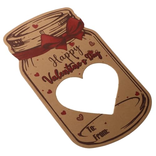 BESPORTBLE Valentinstagskarten für Diy Einmachglas Süßigkeitenhalter Vintage Austauschkarten mit Beuteln für Schulklassen und Partys von BESPORTBLE
