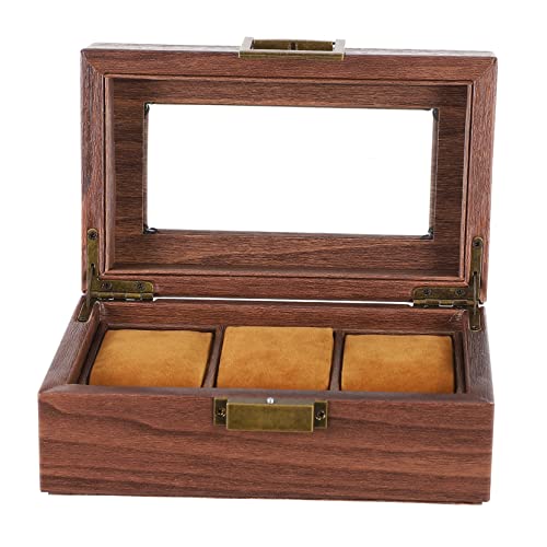 BESPORTBLE Vitrine ansehen Beobachten Sie die Reisekoffer Schauen Sie sich die Aufbewahrungsschale an betrachten Retro Uhr Behälter beobachten schmuckschatulle aus holz Glas von BESPORTBLE