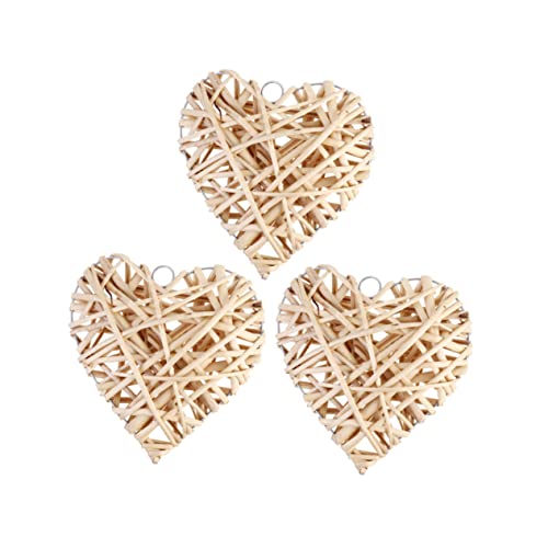 BESPORTBLE Weiden Herz Deko Rattan Bälle Herz Gewebt Anhänger 3pcs 20cm Hängende Wanddeko Fensterschmuck Bar Wohnzimmer Hochzeit Party Dekoration von BESPORTBLE