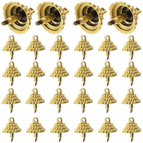 BESPORTBLE Weihnachtskugelkappen: 150 Stück Kunststoff-Kugelanhängerkappen Anhängerkugel-Abdeckungen Ersatz-Aufhänger-Ornamentkappe Golden von BESPORTBLE