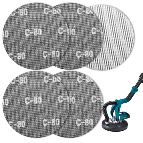 BESPOTCL Schleifgitter Ø 225mm Klett 5 Stück K80 Schleifscheiben Set für Deckenschleifer Trockenbauschleifer Langhalsschleifer BESPOTCL Schleifgitter Ø 225mm Klett 5 Stück K80 Schleifscheiben Set für Deckenschleifer Trockenbauschleifer Langhalsschleifer von BESPOTCL
