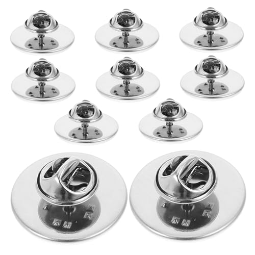 10 Stück Edelstahl-Kupplungsstift-Verschlüsse für Bastelarbeiten, Broschen, Abzeichen – sicheres Verriegelungsdesign, einfach zu bedienen, tragbar 10 Stück Edelstahl-Kupplungsstift-Verschlüsse für Bastelarbeiten, Broschen, Abzeichen – sicheres Verriegelungsdesign, einfach zu bedienen, tragbar von BESSTUUP